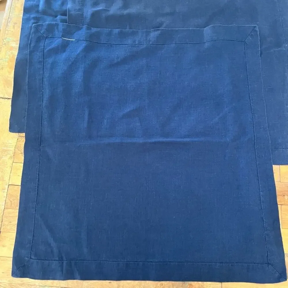 Napkin Set of 6 22in x 22in Navy Blue 100% Linen